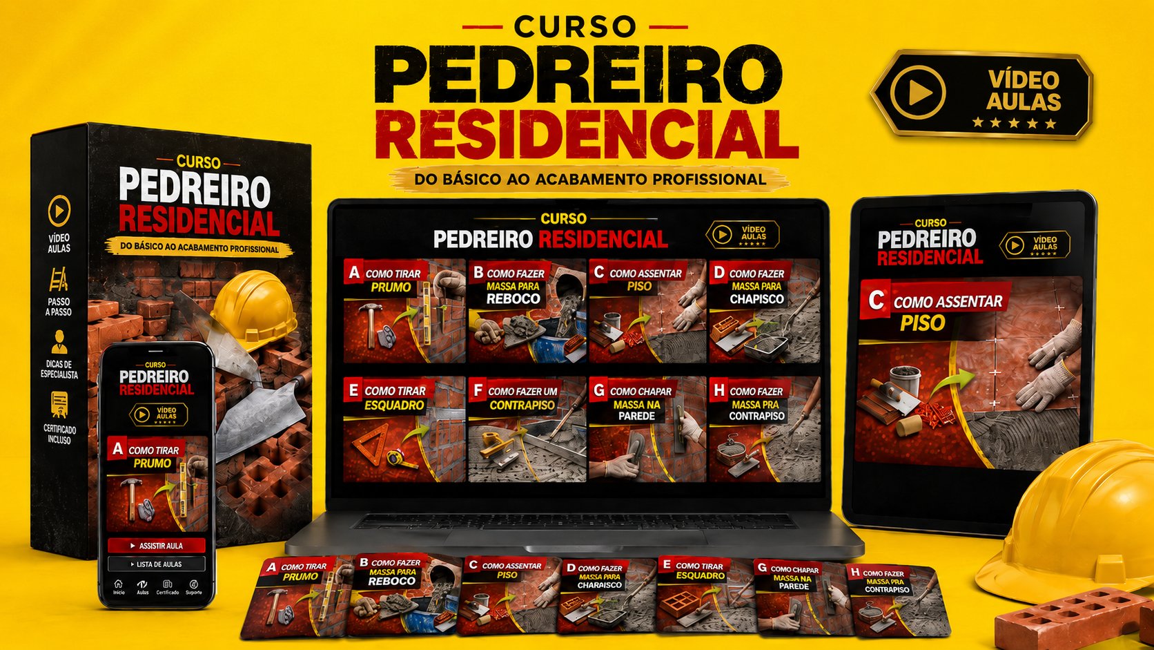 Curso Pedreiro Residencial — Do básico ao acabamento profissional